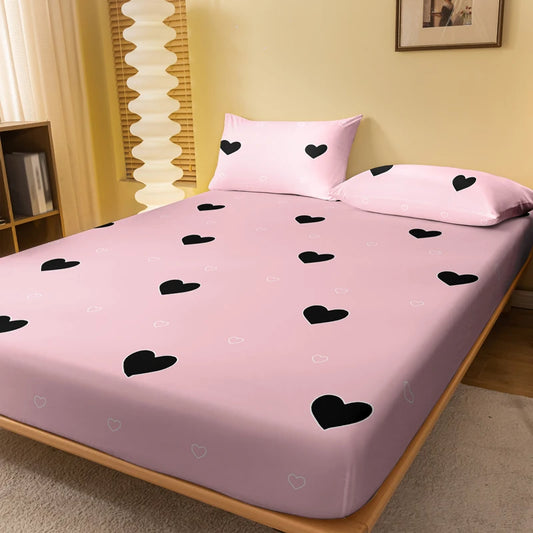 1 piece of heartfelt rhinoceros powder brushed bedsheet, bedroom printed bedspread, bedding (excluding pillowcases)