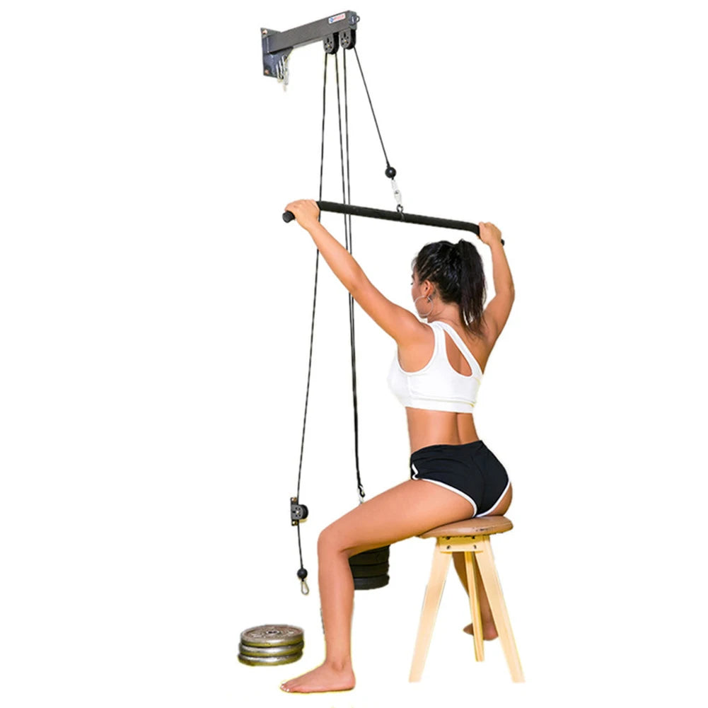 DIY Steel Wire Rope Roller Slide Suit Rotatable Weight Training Device Mute Adjustable Length Convenient Gym Sport Accessories