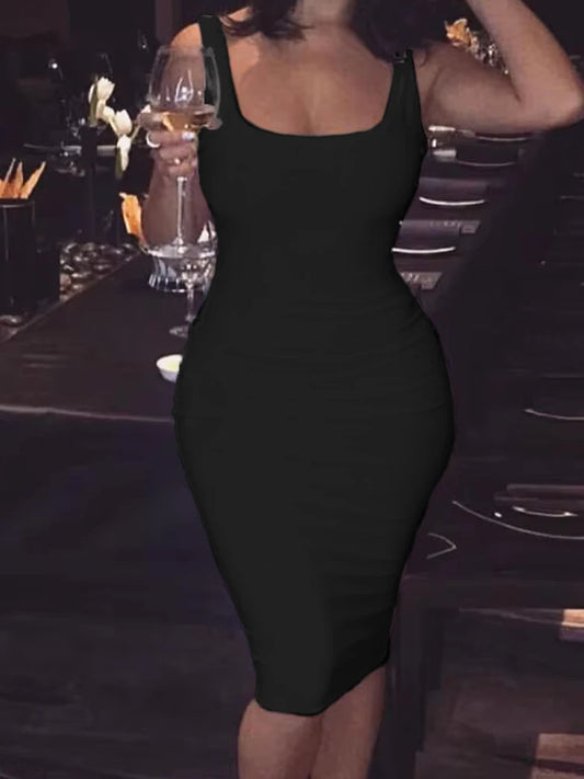 2024 Sommer Sexy Tank Top Kleid Europäischen und Amerikanischen Plus Größe Einfarbig frauen Ärmelloses Mini Kleid