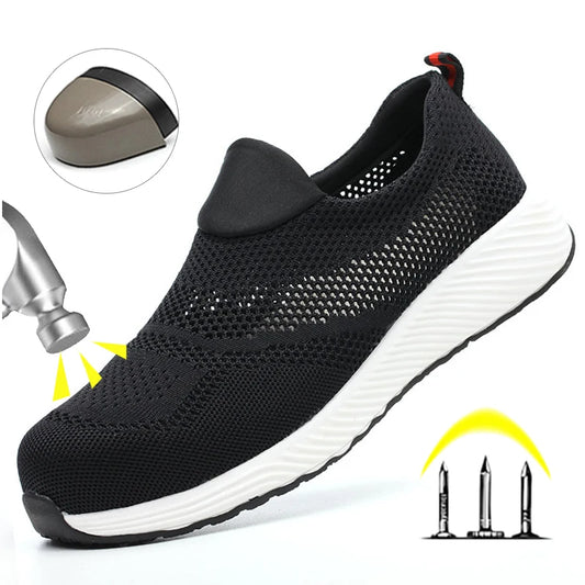 Sommer Mesh Leichte Arbeitsschuhe Stahlkappe Herren Damen Arbeitssicherheitsschuhe Atmungsaktive Bauschuhe Arbeitsstiefel Schuhe