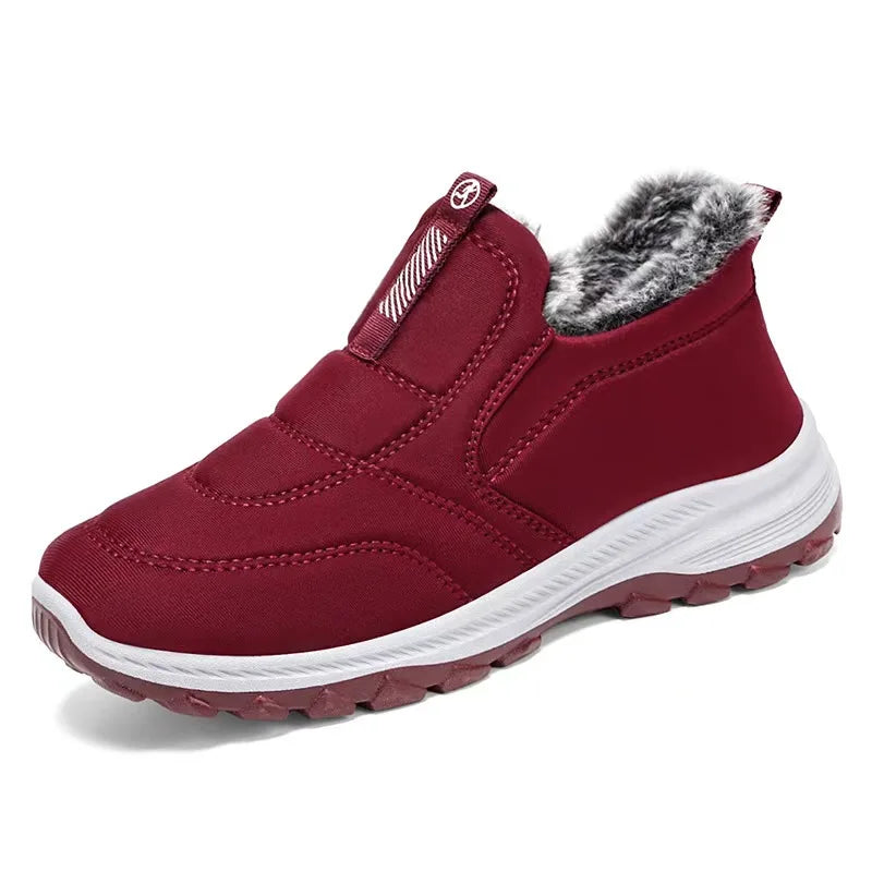 Damen Schneestiefel mit Fellfutter, warme Winterstiefel, rutschfeste Stiefeletten, leichte Wanderschuhe für draußen