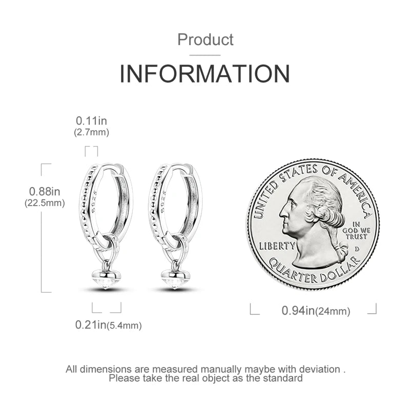 2024 neue Sterling Silber S925 Zirkon Runde Hoop Persönlichkeit Anti-Lnset Ohrringe Einfache Feine Schmuck Für Frauen Mädchen Party Geschenke