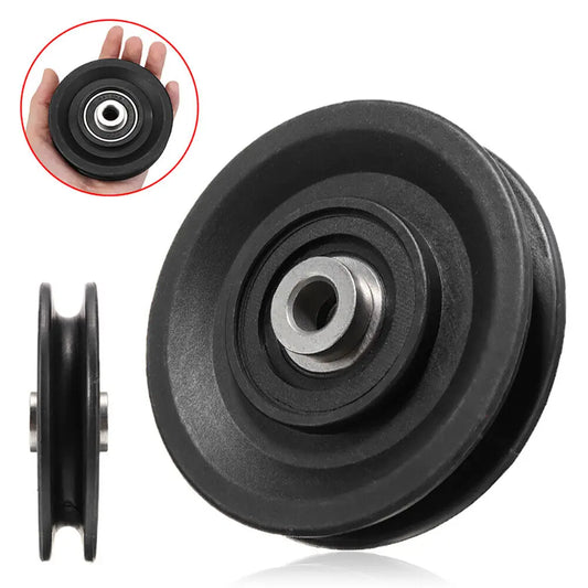 Fitness Equipment Parts Pulley Wheel Black Cable Machine Part Nylon Pulley Light Weight Good Wear Resistance Nylon Bearing