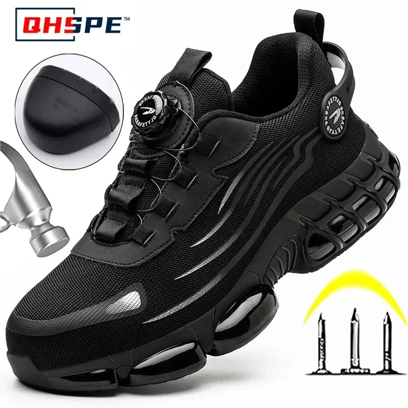 Drehknopf Neue Sicherheitsschuhe Männer Anti-Smash Anti-Pannen Arbeitsschuhe Mode Männer Sportschuhe Sicherheit Schutzstiefel Männer