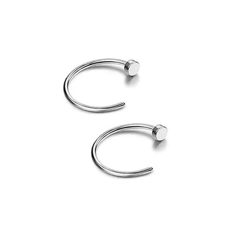 2/6 Stück Fake-Nasenringe für Damen, 316L Edelstahl Lippenringe Labret-Ring Nasenloch Hoop Piercing Ohrstecker Nasenpiercing Schmuck