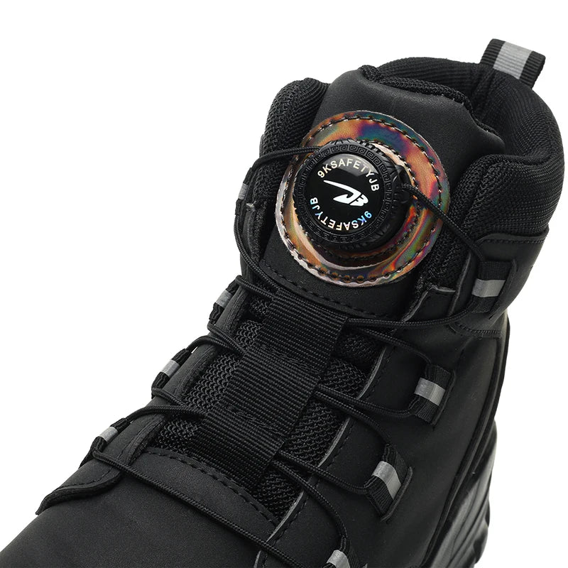 Wasserdichte Sicherheitsstiefel Herren Unzerstörbare Stahlkappe Arbeitsstiefel Anti-Smash Stichfeste Sicherheitsschuhe Biker Botas Para Hombre