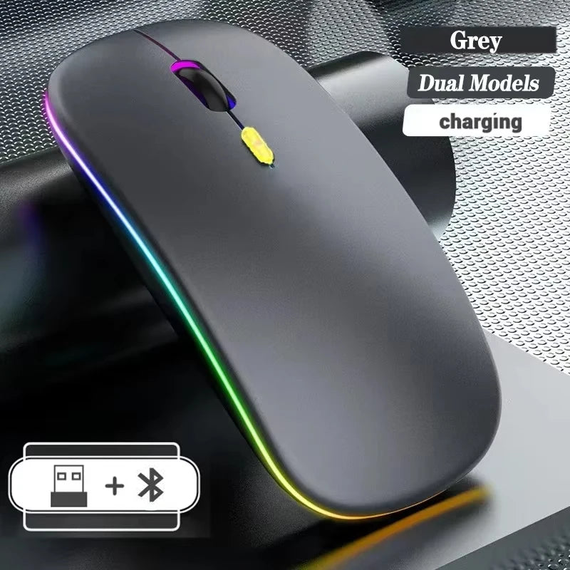 Drahtlose Maus, wiederaufladbar, Dual-Modi, Bluetooth-kompatibel, 2,4G USB-Computermäuse für Laptop, iPad, Tablet, Notebook, Gaming-Maus