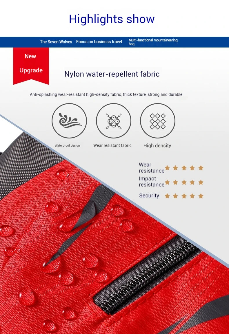 Outdoor-Reiserucksack Große Kapazität Mode-Reiserucksäcke Herren Kletter-Reiserucksack Klassische Sport-Reiserucksäcke