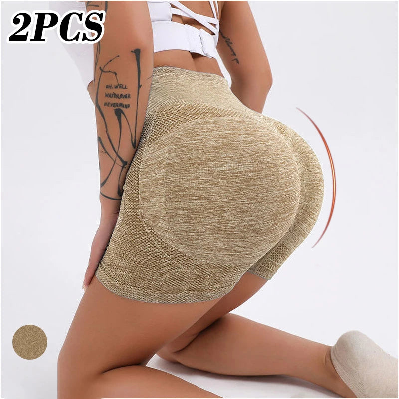 Women Yoga Shorts High Waist Workout Shorts Fitness Yoga Lift Butt Fitness Ladies Yoga Gym Running Short Pants Sportswear