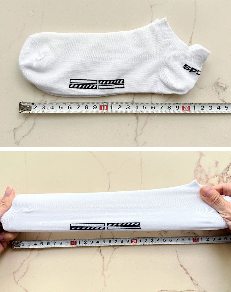 HSS 5Pairs Organic Cotton Men Socks Ankle Breathable Mesh Sports Sock Casual Athletic Summer Thin Short Sokken Plus Size EU40-46
