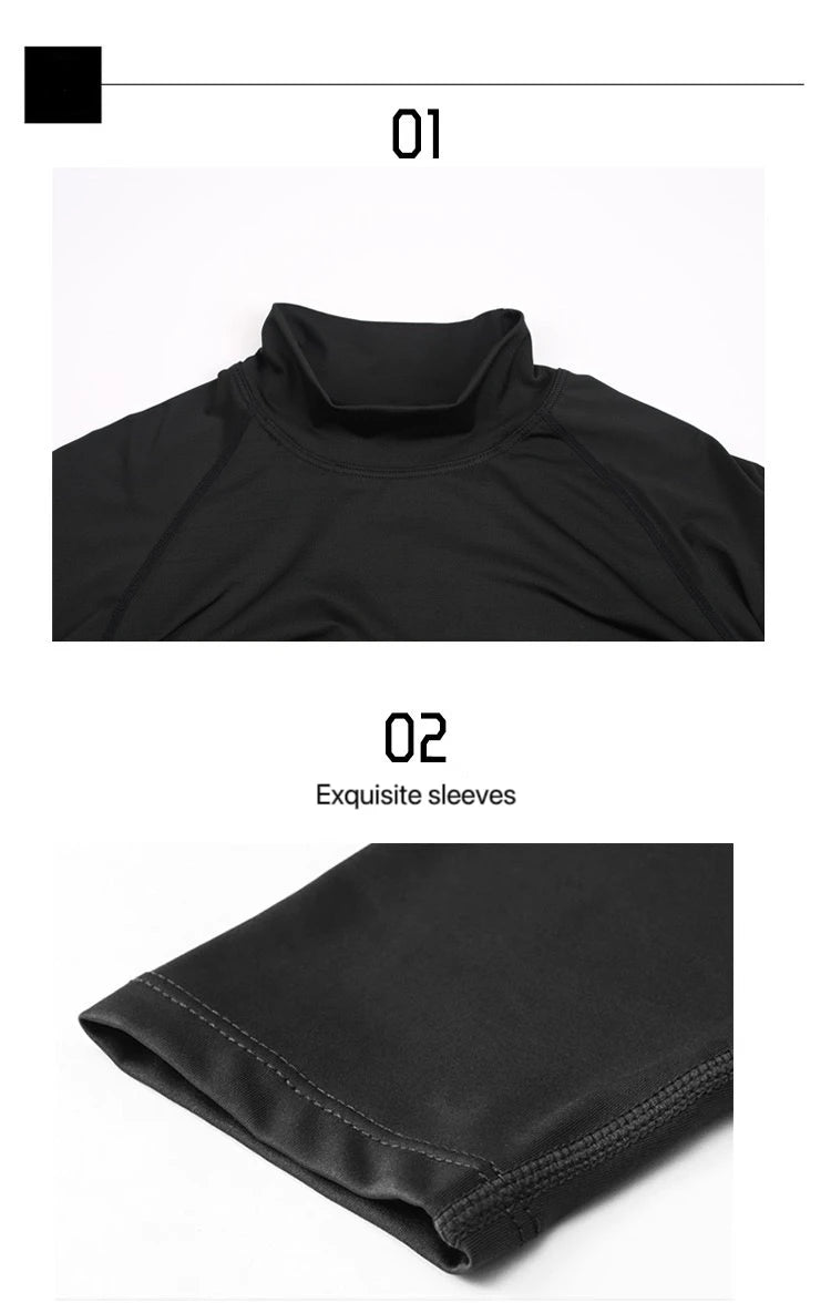 1pcs Men T-Shirts Running Shirt Boys Basketball Shirts Men's Jersey Sportswear Mens Jogging Quick Dry Mock Neck Fitness Tops