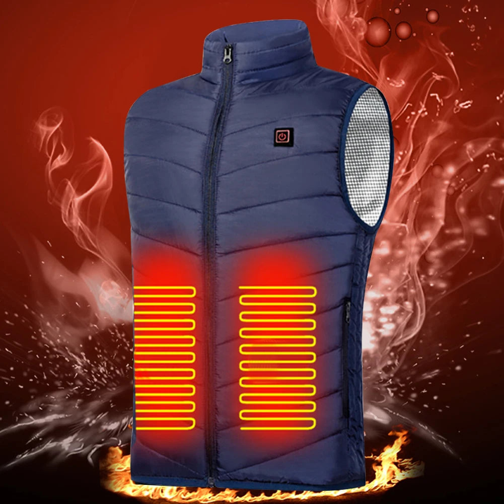 9 Heated Vest Zones Electric Heated Jackets Men Women Sportswear Heated Coat Windproof Heat Coat USB Heating Jacket For Camping