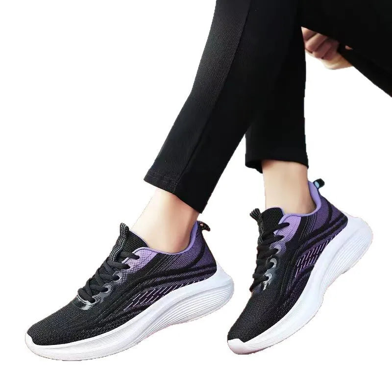 2025 Atmungsaktive Laufschuhe mit Schnürung für Damen, Sport-Sneaker mit Luftpolsterung, leichte Air-Mesh-Trainingsschuhe für den Außenbereich