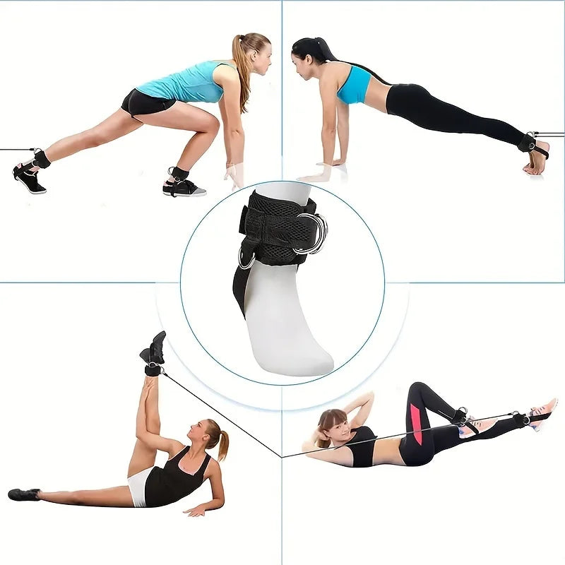 1 Stück gepolsterte Knöchelriemen, Knöchelriemen für Kabelmaschinen, Doppel-D-Ring-Fitness-Knöchelmanschetten für Fitnessstudio-Workouts, Rabatt-Beinverlängerungen