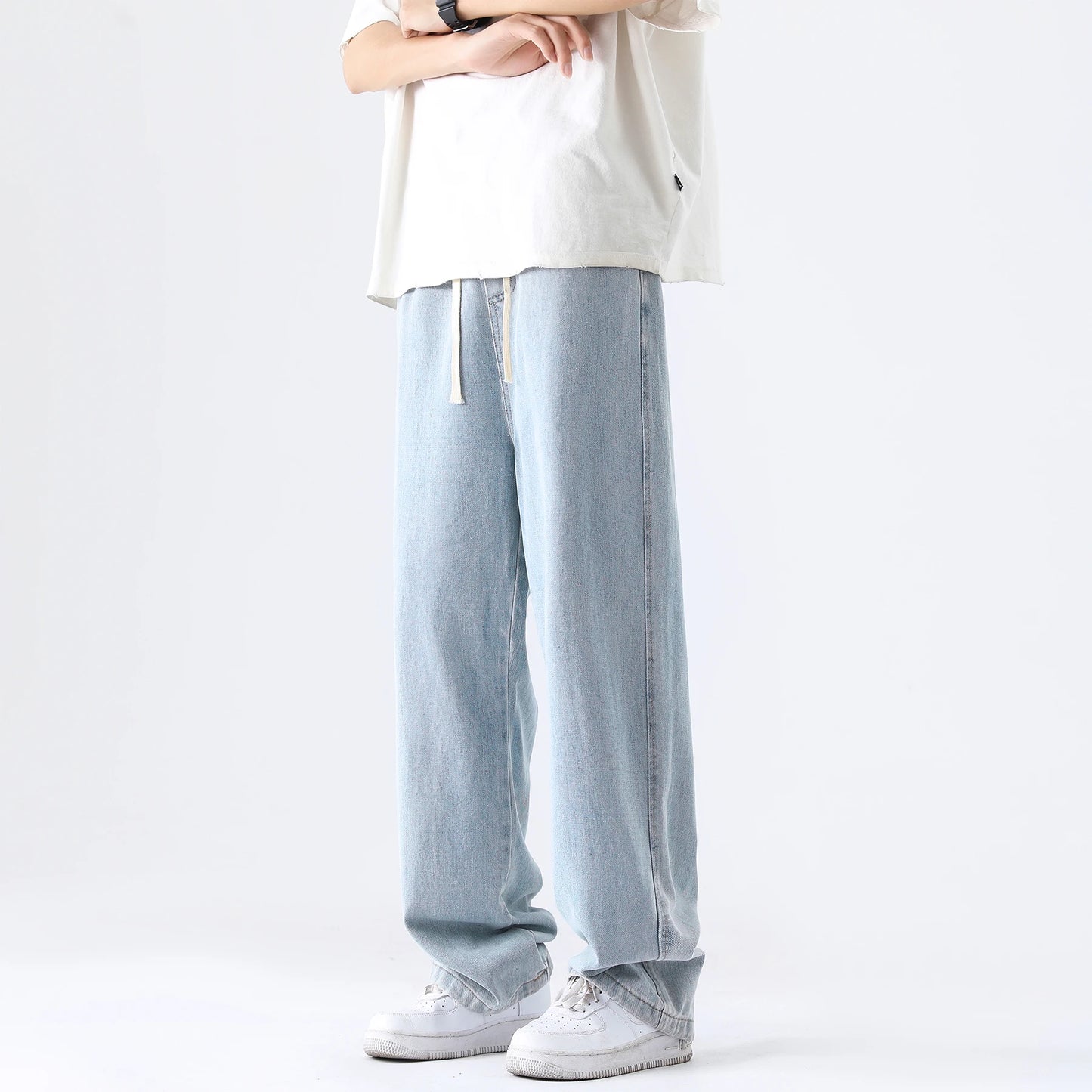 M-5XL Teenage Jeans Appear Slim and Loose Fitting Casual and Versatile Sportswear Pants Straight Leg Trendy Jeans