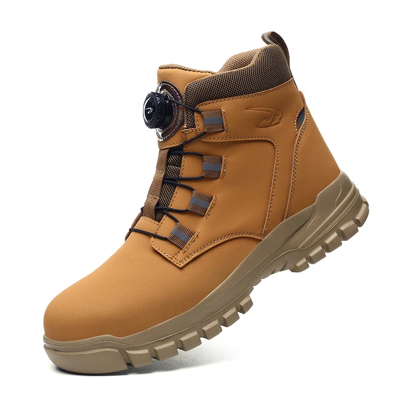 Wasserdichte Sicherheitsstiefel Herren Unzerstörbare Stahlkappe Arbeitsstiefel Anti-Smash Stichfeste Sicherheitsschuhe Biker Botas Para Hombre