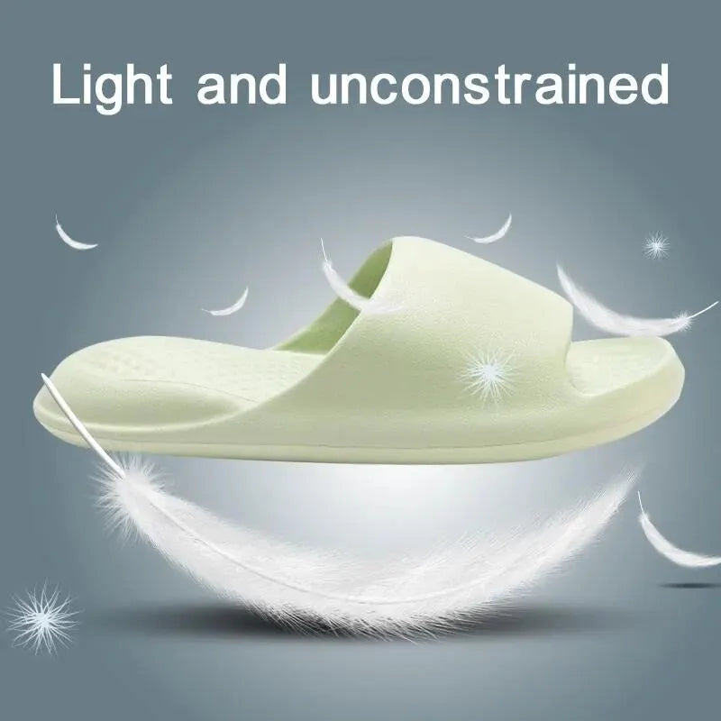 Women's Home Slides Open Toe Quick Drying Shoes Minimalist Indoor Pillow Slides Super Soft Solid Color Non Slip Bath Shoes