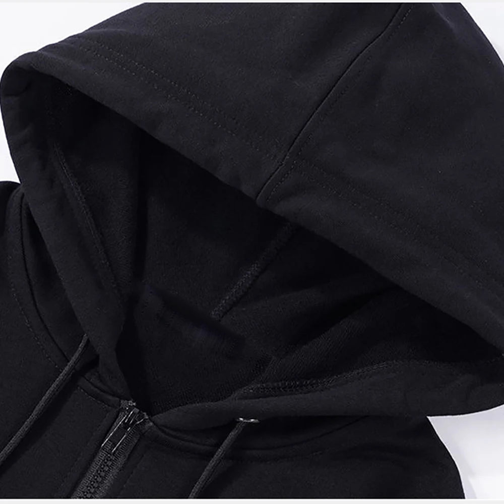 Zip Up Hoodies Herbst Kapuzen Sweatshirts Herren Hoodie Strickjacke Einfarbig Klassische Jacke Männer Mantel Männer Kleidung