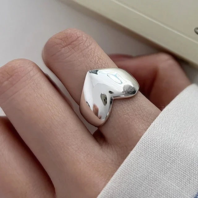 BF CLUB 925 Sterling Rings for Women Fashion Geometric Handmade Irregular Strip Ring Party Christmas Gift