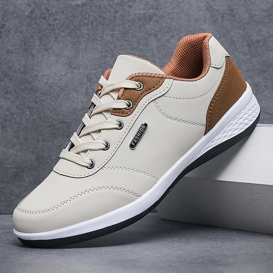 YRZL Herrenschuhe Frühling Herbst wasserdichte Wanderschuhe Freizeit Herren Leder Sportschuhe rutschfeste Schuhe Tennis für Herren