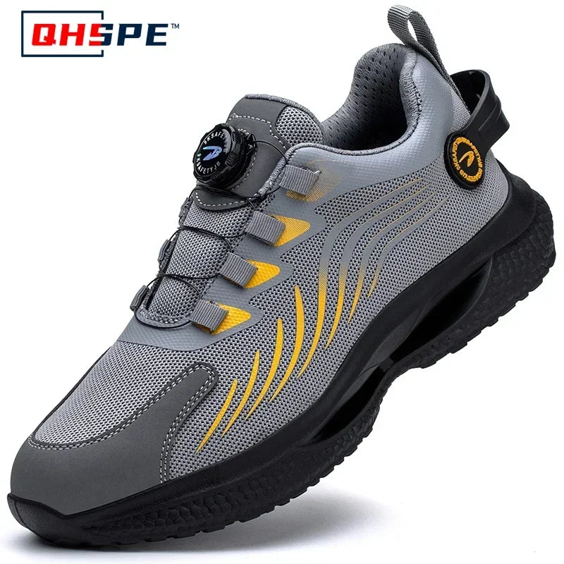 Drehknopf Neue Sicherheitsschuhe Männer Anti-Smash Anti-Pannen Arbeitsschuhe Mode Männer Sportschuhe Sicherheit Schutzstiefel Männer