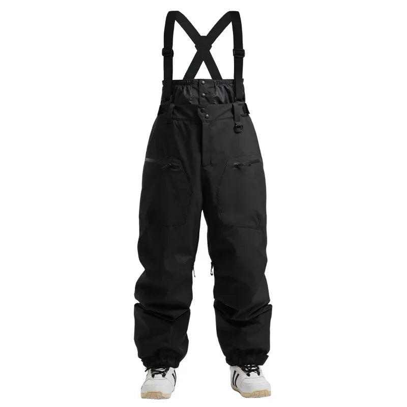 GSOU SNOW New Ski Pants Straps Padded Padded Warm Single and Double Board Windproof and Waterproof Winter Ski Pants for Men