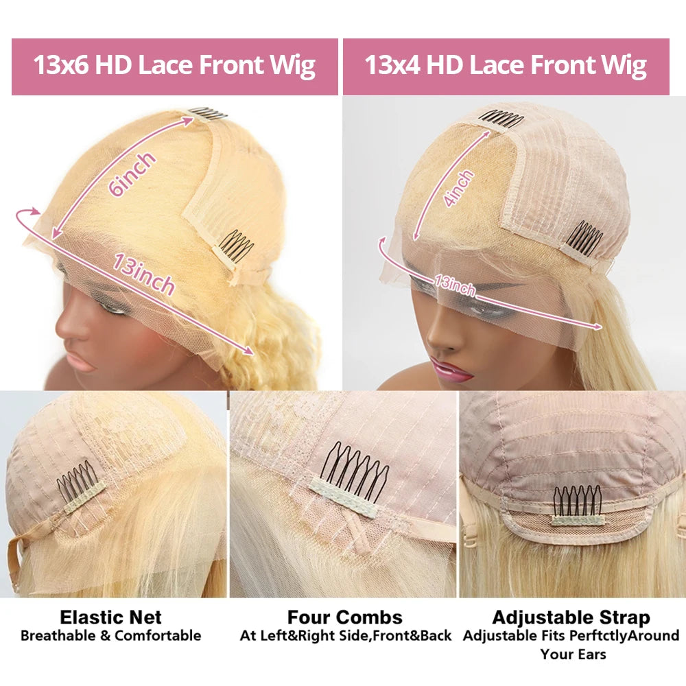 28 Zoll 613 Honigblond Body Wave Lace Frontal Perücke 13x6 Brasilianische Remy HD Lace Perücke 13x4 Lace Front Echthaar Perücken für Frauen