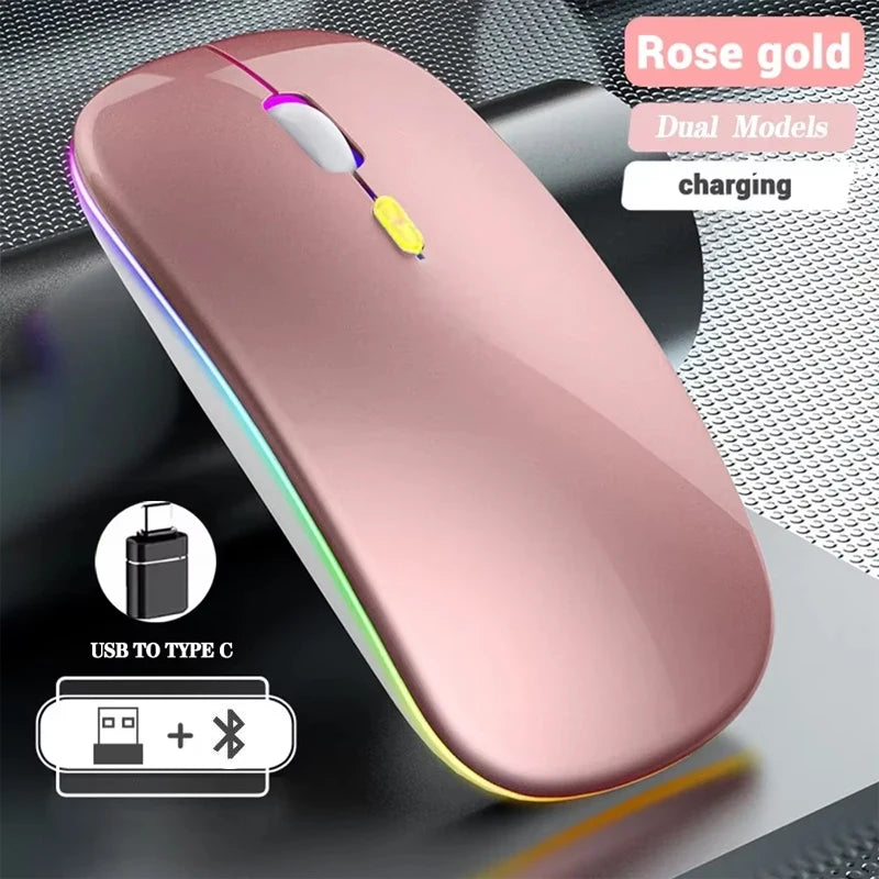 Drahtlose Maus, wiederaufladbar, Dual-Modi, Bluetooth-kompatibel, 2,4G USB-Computermäuse für Laptop, iPad, Tablet, Notebook, Gaming-Maus