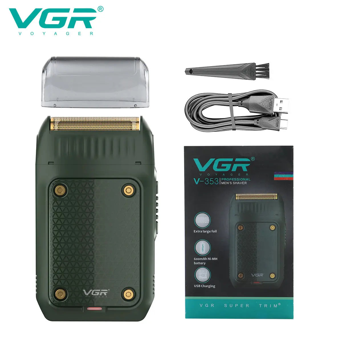 VGR 353 Razor Elektrorasierer Professioneller Haarschneider Wiederaufladbarer Rasierer Tragbarer Bartschneider Mini-Haarrasierer für Männer