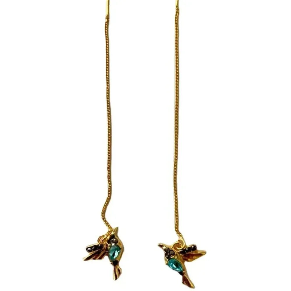 1 Pair New Fashion Little Bird Drop Long Hanging Earrings for Women Elegant Girl Tassel Earring Stylish Jewelry