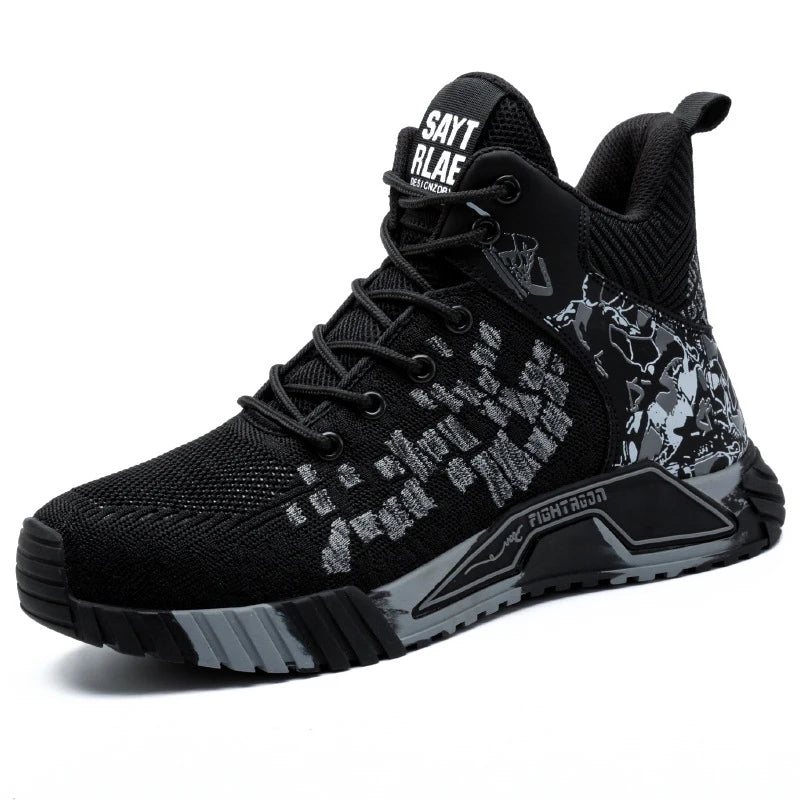 High Top Sicherheitsschuhe Herren Stahlkappe Arbeitsschuhe Herren Damen Arbeitssicherheitsstiefel Anti Smash Safety Unzerstörbarer Arbeitsstiefel Atmungsaktiv