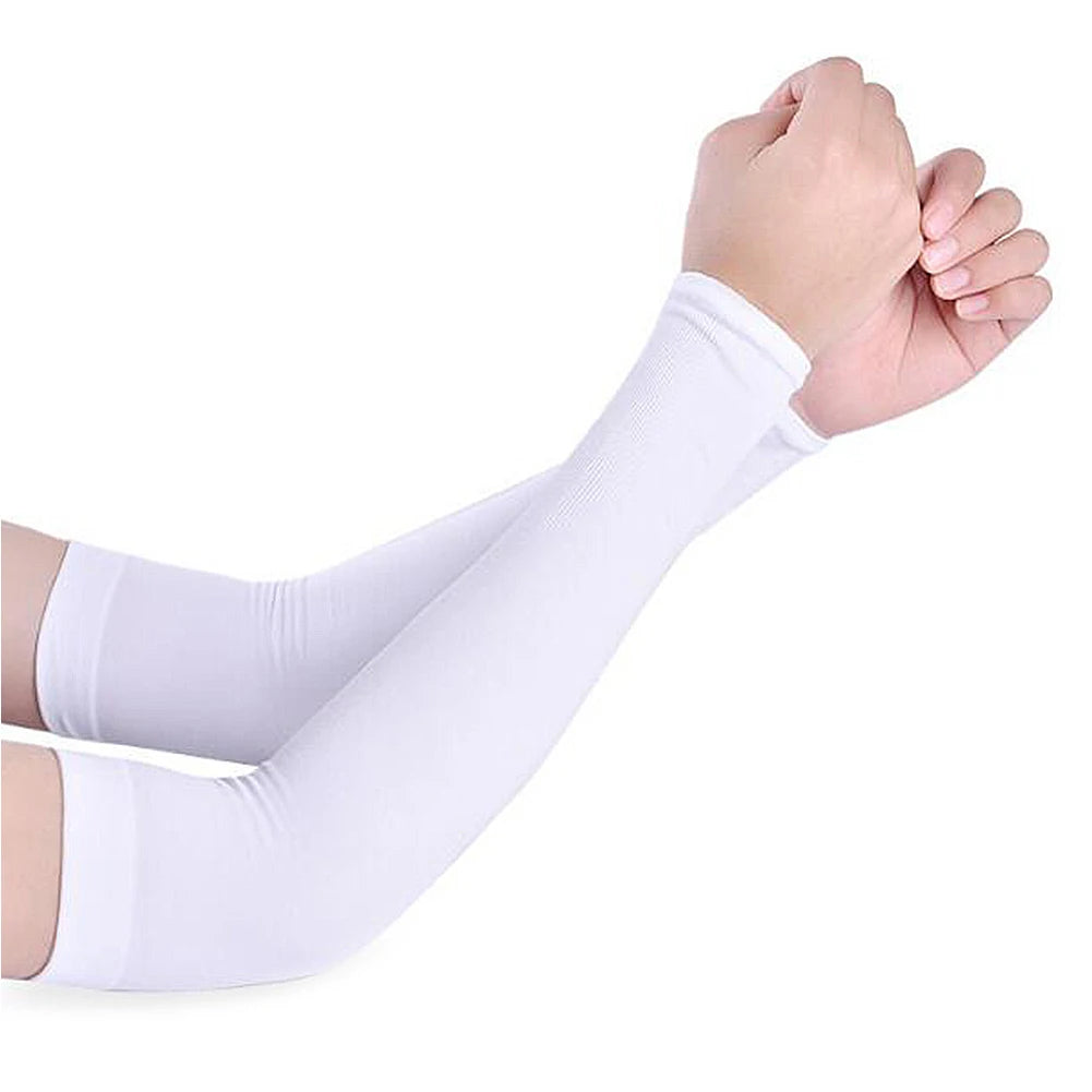 Anti-sunburn Sleeve Elastic Men Women Cool Muff Plus Size Outdoor Sports Sunscreen Cycling Sleeve Uv Blocking Sleeve Fingerless