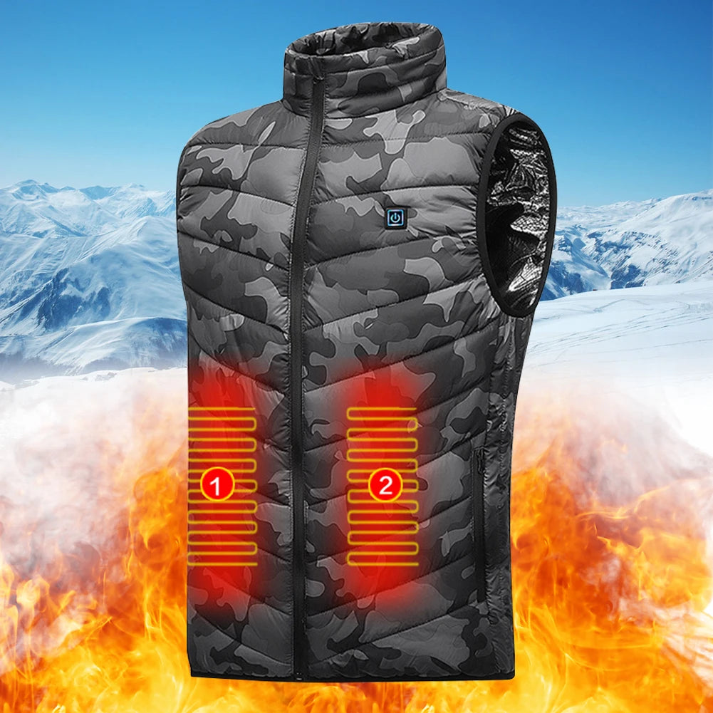 9 Heated Vest Zones Electric Heated Jackets Men Women Sportswear Heated Coat Windproof Heat Coat USB Heating Jacket For Camping