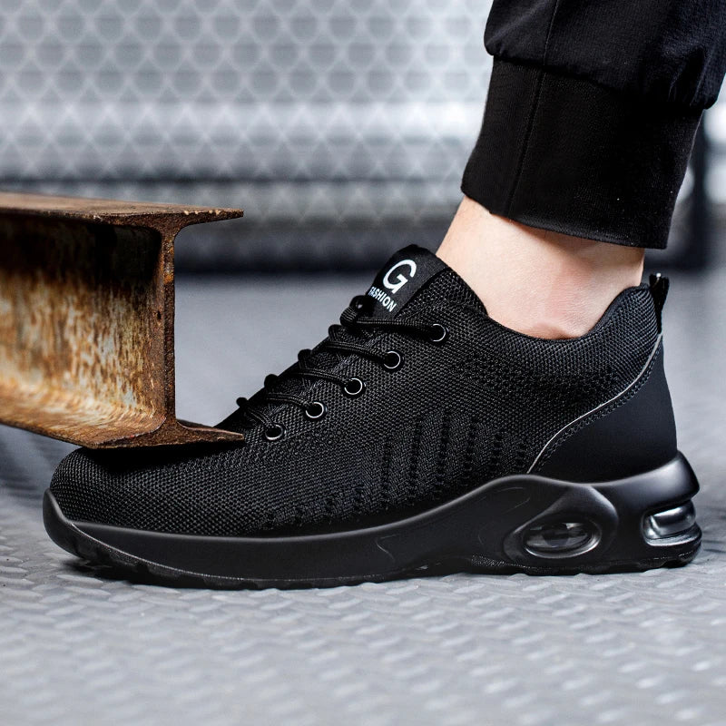 Sicherheitsschuhe für Damen und Herren, atmungsaktive Arbeitssportschuhe, Stahlkappenschuhe, durchtrittsichere Sicherheitsschutzschuhe