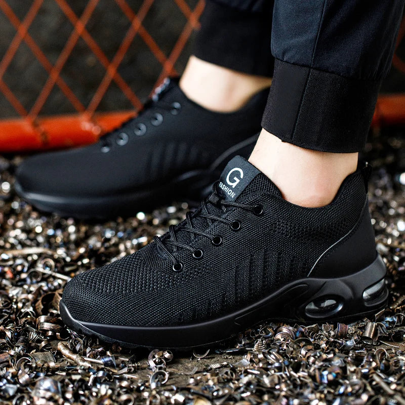Sicherheitsschuhe für Damen und Herren, atmungsaktive Arbeitssportschuhe, Stahlkappenschuhe, durchtrittsichere Sicherheitsschutzschuhe